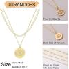 imageTurandoss Gold Necklaces for Women  14K Gold Plated Lock Evil Eye Medallion Vintage Coin Necklace Bee Sun Moon Shell Gold Chain Necklace Layered Paperclip Chain Necklaces for Women Jewelry Gifts3Layered Evil Eye