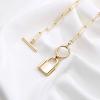 imageTurandoss Gold Necklaces for Women  14K Gold Plated Lock Evil Eye Medallion Vintage Coin Necklace Bee Sun Moon Shell Gold Chain Necklace Layered Paperclip Chain Necklaces for Women Jewelry Gifts1Lock Link Choker