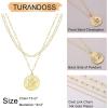 imageTurandoss Gold Necklaces for Women  14K Gold Plated Lock Evil Eye Medallion Vintage Coin Necklace Bee Sun Moon Shell Gold Chain Necklace Layered Paperclip Chain Necklaces for Women Jewelry Gifts5St Christopher Pendant