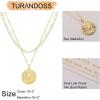 imageTurandoss Gold Necklaces for Women  14K Gold Plated Lock Evil Eye Medallion Vintage Coin Necklace Bee Sun Moon Shell Gold Chain Necklace Layered Paperclip Chain Necklaces for Women Jewelry Gifts12Sun Coin