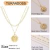 imageTurandoss Gold Necklaces for Women  14K Gold Plated Lock Evil Eye Medallion Vintage Coin Necklace Bee Sun Moon Shell Gold Chain Necklace Layered Paperclip Chain Necklaces for Women Jewelry Gifts11Happy Sun Coin
