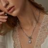 imageTurandoss Gold Necklaces for Women  14K Gold Plated Lock Evil Eye Medallion Vintage Coin Necklace Bee Sun Moon Shell Gold Chain Necklace Layered Paperclip Chain Necklaces for Women Jewelry Gifts2Lock Link ChokerSilver