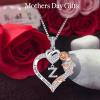 imageTurandoss Rose Heart Necklaces Gifts for Women  S925 Sterling Silver Rose Forever Love Heart Initial Letter Pendant Necklace Jewelry Valentines Day Gifts Birthday Gifts for Women Mom WifeZ