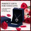 imageTurandoss Rose Heart Necklaces Gifts for Women  S925 Sterling Silver Rose Forever Love Heart Initial Letter Pendant Necklace Jewelry Valentines Day Gifts Birthday Gifts for Women Mom WifeZ