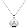 imageTurandoss Letter Initial Necklace for Women Girls 16quot Round Disc Engraved CZ Initial Necklace 14K Gold White Gold Plated Letter Necklaces for Teen GirlsA  Silver