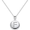 imageTurandoss Letter Initial Necklace for Women Girls 16quot Round Disc Engraved CZ Initial Necklace 14K Gold White Gold Plated Letter Necklaces for Teen GirlsF  Silver