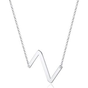 imageS925 Sterling Silver Sideways Initial Necklaces for Women Dainty Hypoallergenic Sterling Silver Letter AZ Pendant Necklace Silver Sideways Initial Letter Necklace for Women Girls Jewelry GiftsZ
