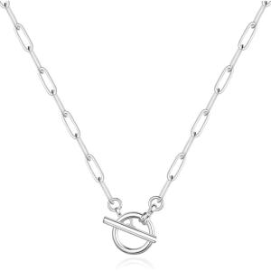 imageTurandoss Gold Necklaces for Women  14K Gold Plated Lock Evil Eye Medallion Vintage Coin Necklace Bee Sun Moon Shell Gold Chain Necklace Layered Paperclip Chain Necklaces for Women Jewelry Gifts1Toggle ClaspSilver