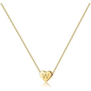 imageTurandoss Heart Initial Necklaces for Women Girls  14K Gold Filled Heart Pendant Letter Alphabet Necklace Tiny Initial Necklaces for Girls Gifts Heart Letter Initial Necklace Gifts for Girls TeensW