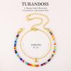 imageTurandoss Colorful Beaded Initial Bracelets for Girls Women  Dainty 18K Gold Plated Bubble Letter Initial AZ Bracelet Layered Bracelets for Women Teen Girl Gifts JewelryB