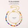 imageTurandoss Colorful Beaded Initial Bracelets for Girls Women  Dainty 18K Gold Plated Bubble Letter Initial AZ Bracelet Layered Bracelets for Women Teen Girl Gifts JewelryU