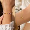 imageTurandoss Colorful Beaded Initial Bracelets for Girls Women  Dainty 18K Gold Plated Bubble Letter Initial AZ Bracelet Layered Bracelets for Women Teen Girl Gifts JewelryX
