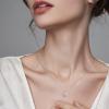 imageDF Color Moissanite Necklaces for Women 1CT DF Color VVS1 Clarity Lab Created Moissanite Wedding Jewelry S925 Sterling Silver Hypoallergenic Moissanite Pendant Necklaces for Women Girls Jewelry GiftClassic SixProng