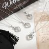 imageTurandoss Graduation Gifts for Her 202514K White Gold Plated Initial Necklace Dainty CZ Heart Pendant Silver Initial Necklaces for Women Friends Class of 2025 Friendship Graduation Gifts for HerT