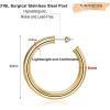 imageHoop Earrings for Women  14K Gold Plated Lightweight Chunky Open Hoops 316L Surgical Stainless Steel Post Thick Hoop Earrings GoldWhite GoldRose Gold Hoop Earrings for Women 202530405060mm