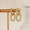 imageTurandoss Huggie Hoop Earrings for Women Girls Dainty 14K Gold Plated Twisted Rope Earring Hypoallergenic Cubic Zirconia Paperclip Link Drop Dangle Hoop Earring for Women Trendy Jewelry GiftsRope Paperclip Huggie Hoop Earrings