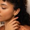 imageTurandoss Huggie Hoop Earrings for Women Girls Dainty 14K Gold Plated Twisted Rope Earring Hypoallergenic Cubic Zirconia Paperclip Link Drop Dangle Hoop Earring for Women Trendy Jewelry GiftsSmall Twisted Rope Earrings