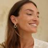 imageTurandoss Huggie Hoop Earrings for Women Girls Dainty 14K Gold Plated Twisted Rope Earring Hypoallergenic Cubic Zirconia Paperclip Link Drop Dangle Hoop Earring for Women Trendy Jewelry GiftsRope Paperclip Huggie Hoop Earrings