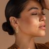 imageTurandoss Huggie Hoop Earrings for Women Girls Dainty 14K Gold Plated Twisted Rope Earring Hypoallergenic Cubic Zirconia Paperclip Link Drop Dangle Hoop Earring for Women Trendy Jewelry GiftsCZ Paperclip Huggie Hoop Earrings