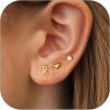 imageTurandoss 3 Pairs Hypoallergenic Initial Heart Zircon Stud Earrings for Women 14K Gold Plated Letter AZ Heart Zircon Flat Back Earrings Set Jewelry Gifts for Women TrendyR