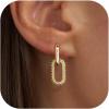 CZ Paperclip Huggie Hoop Earrings