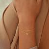 imageTurandoss Gold Initial Bracelets for Women Dainty 18K Real Gold Plated Layered Letter AZ Initial Bracelets Personalized 26 Alphabet Monogram Gold Bracelets for Women Jewelry Gifts TrendyM