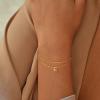 imageTurandoss Gold Initial Bracelets for Women Dainty 18K Real Gold Plated Layered Letter AZ Initial Bracelets Personalized 26 Alphabet Monogram Gold Bracelets for Women Jewelry Gifts TrendyE