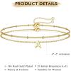 imageTurandoss Gold Initial Bracelets for Women Dainty 18K Real Gold Plated Layered Letter AZ Initial Bracelets Personalized 26 Alphabet Monogram Gold Bracelets for Women Jewelry Gifts TrendyT