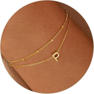 imageTurandoss Gold Initial Bracelets for Women Dainty 18K Real Gold Plated Layered Letter AZ Initial Bracelets Personalized 26 Alphabet Monogram Gold Bracelets for Women Jewelry Gifts TrendyP
