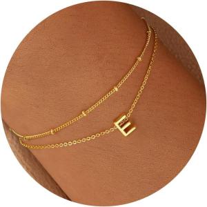 imageTurandoss Gold Initial Bracelets for Women Dainty 18K Real Gold Plated Layered Letter AZ Initial Bracelets Personalized 26 Alphabet Monogram Gold Bracelets for Women Jewelry Gifts TrendyE