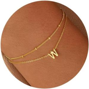 imageTurandoss Gold Initial Bracelets for Women Dainty 18K Real Gold Plated Layered Letter AZ Initial Bracelets Personalized 26 Alphabet Monogram Gold Bracelets for Women Jewelry Gifts TrendyW