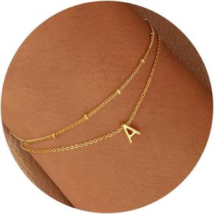 imageTurandoss Gold Initial Bracelets for Women Dainty 18K Real Gold Plated Layered Letter AZ Initial Bracelets Personalized 26 Alphabet Monogram Gold Bracelets for Women Jewelry Gifts TrendyA