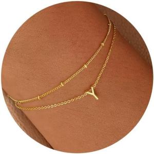 imageTurandoss Gold Initial Bracelets for Women Dainty 18K Real Gold Plated Layered Letter AZ Initial Bracelets Personalized 26 Alphabet Monogram Gold Bracelets for Women Jewelry Gifts TrendyY