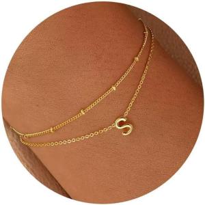 imageTurandoss Gold Initial Bracelets for Women Dainty 18K Real Gold Plated Layered Letter AZ Initial Bracelets Personalized 26 Alphabet Monogram Gold Bracelets for Women Jewelry Gifts TrendyS