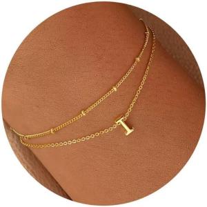 imageTurandoss Gold Initial Bracelets for Women Dainty 18K Real Gold Plated Layered Letter AZ Initial Bracelets Personalized 26 Alphabet Monogram Gold Bracelets for Women Jewelry Gifts TrendyI