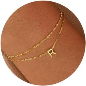 imageTurandoss Gold Initial Bracelets for Women Dainty 18K Real Gold Plated Layered Letter AZ Initial Bracelets Personalized 26 Alphabet Monogram Gold Bracelets for Women Jewelry Gifts TrendyR
