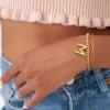 imageTurandoss Dainty Gold Bracelets for Women  AZ Bubble Initial Bracelets for Women Trendy Bilayer Bracelet Wearable Separately 2024 Christmas GiftsBirthday Gifts Ideas Gold Jewelry for WomenM