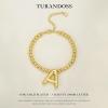 imageTurandoss Dainty Gold Bracelets for Women  AZ Bubble Initial Bracelets for Women Trendy Bilayer Bracelet Wearable Separately 2024 Christmas GiftsBirthday Gifts Ideas Gold Jewelry for WomenL