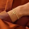 imageTurandoss Dainty Gold Bracelets for Women  AZ Bubble Initial Bracelets for Women Trendy Bilayer Bracelet Wearable Separately 2024 Christmas GiftsBirthday Gifts Ideas Gold Jewelry for WomenS