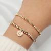 imageTurandoss Gold Bracelets for Women Gifts  Dainty 14K Gold Plated Stackable Beaded Bracelets for Women Trendy Gold Beaded Stacking Monogram Bracelet Gold Jewelry Gifts for WomenZ