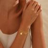imageTurandoss Gold Initial Bracelets for Women Trendy Dainty 18K Real Gold Plated Layered Paperclip Chain Beaded Bracelets Personalized Disc Monogram Letter AZ Initial Bracelets for Women Jewelry GiftsS
