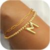 imageTurandoss Dainty Gold Bracelets for Women  AZ Bubble Initial Bracelets for Women Trendy Bilayer Bracelet Wearable Separately 2024 Christmas GiftsBirthday Gifts Ideas Gold Jewelry for WomenM