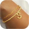 imageTurandoss Dainty Gold Bracelets for Women  AZ Bubble Initial Bracelets for Women Trendy Bilayer Bracelet Wearable Separately 2024 Christmas GiftsBirthday Gifts Ideas Gold Jewelry for WomenS