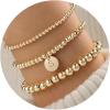 imageTurandoss Gold Bracelets for Women Gifts  Dainty 14K Gold Plated Stackable Beaded Bracelets for Women Trendy Gold Beaded Stacking Monogram Bracelet Gold Jewelry Gifts for WomenS