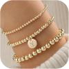 imageTurandoss Gold Bracelets for Women Gifts  Dainty 14K Gold Plated Stackable Beaded Bracelets for Women Trendy Gold Beaded Stacking Monogram Bracelet Gold Jewelry Gifts for WomenY