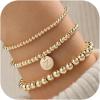 imageTurandoss Gold Bracelets for Women Gifts  Dainty 14K Gold Plated Stackable Beaded Bracelets for Women Trendy Gold Beaded Stacking Monogram Bracelet Gold Jewelry Gifts for WomenZ