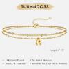 imageTurandoss Bubble Letter AZ Bracelets for Women Teen Girls  Layered Gold Bracelets Dainty 18k Gold Bracelets for Women Friendship Bracelets Preppy Bracelets Teen Girl Gifts Trendy StuffE