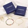 imageTurandoss Colorful Beaded Initial Bracelets for Teen Girls Women Gifts  18K Gold Plated Cute Initial Bracelets for Girls Jewelry Teen Girl Gifts Trendy Stuff Birthday Gifts for GirlsH