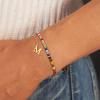 imageTurandoss Colorful Beaded Initial Bracelets for Teen Girls Women Gifts  18K Gold Plated Cute Initial Bracelets for Girls Jewelry Teen Girl Gifts Trendy Stuff Birthday Gifts for GirlsO