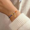 imageTurandoss Colorful Beaded Initial Bracelets for Teen Girls Women Gifts  18K Gold Plated Cute Initial Bracelets for Girls Jewelry Teen Girl Gifts Trendy Stuff Birthday Gifts for GirlsE